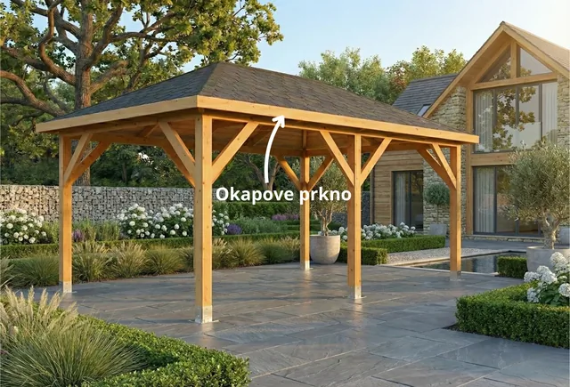 Pergola drevena - Okapova deska