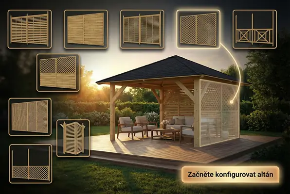 Altán Kréta  300x300 – více typů stěn (8 variant)