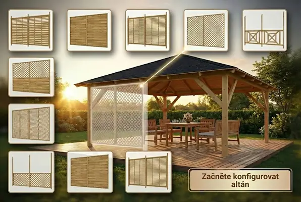 Altán Kuba Maxi 490x490 – více typů stěn (9 variant)