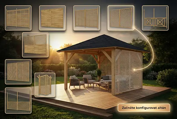 Altán Sicílie  330x330 – více typů stěn (9 variant)