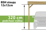 bsh sloupy 12x12cm (podchozí výška 320 cm) (+ 11.000 Kč)