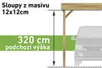 sloupy z masivu 12x12cm (podchozí výška 320 cm) (+ 5.100 Kč)