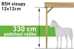 bsh sloupy 12x12cm (podchozí výška 330 cm) (+ 11.000 Kč)
