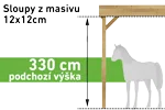 sloupy z masivu 12x12cm (podchozí výška 330 cm) (+ 5.100 Kč)