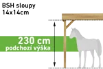 bsh sloupy 14x14cm (podchozí výška 230 cm) (+ 10.500 Kč)