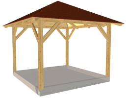 Dřevěná pergola Altán Kréta 360x360 cm-sloupy 12x12 cm