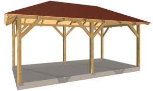 Dřevěná pergola Altán Viktoria L 350x600 cm-sloupy 12x12 cm