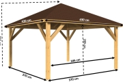 Dřevěná pergola Altán Kuba 430x430 cm