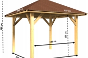 Dřevěná pergola Altán Borneo 330x330cm
