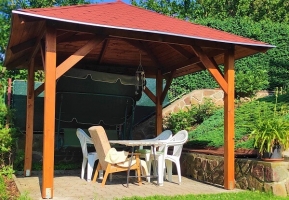 Dřevěná pergola Altán Borneo 330x330 cm-sloupy BSH 14x14 cm