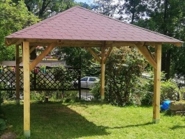 Dřevěná pergola Altán Sicílie 390x390 cm-sloupy 12x12 cm