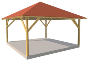 Dřevěná pergola Altán Kuba Maxi 550x550 cm sloupy 12x12 cm
