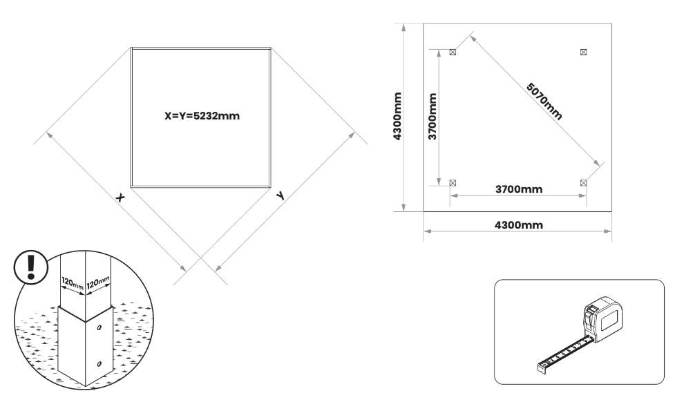 Dřevěná pergola Altán Kuba 370x370