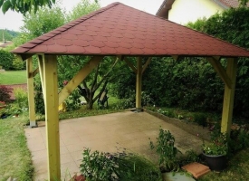 Dřevěná pergola Altán Kuba  430x430 cm-sloupy BSH 14x14 cm