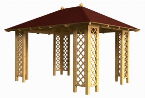 Dřevěná pergola Altán Porto 4O sloupy 9x9 cm