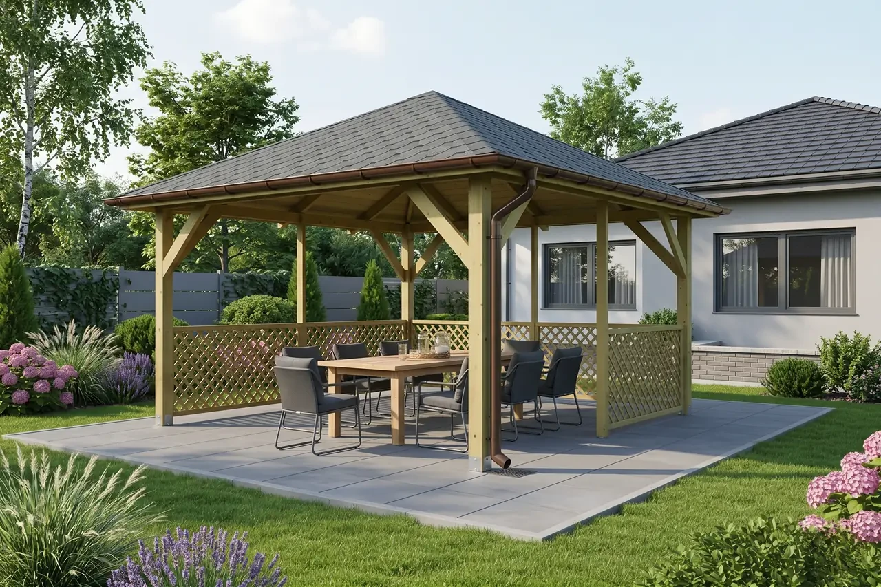 Dřevěná pergola Altán Kuba+Ester90 370x370