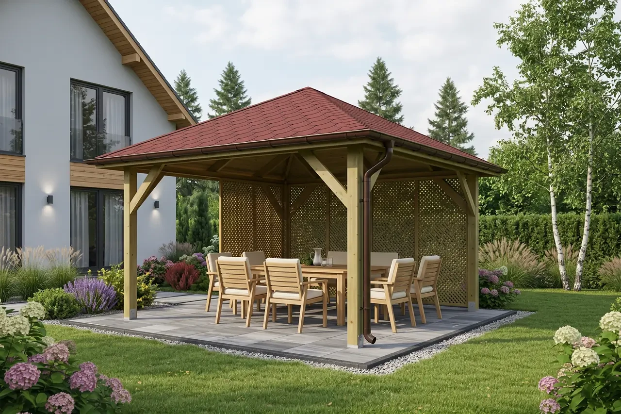 Dřevěná pergola Altán Kuba+Milano 370x370