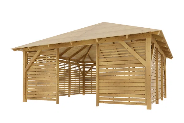 Dřevěná pergola Altán Kuba Maxi+Bergamo 490x490
