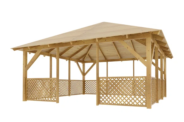 Dřevěná pergola Altán Kuba Maxi+Ester90 490x490
