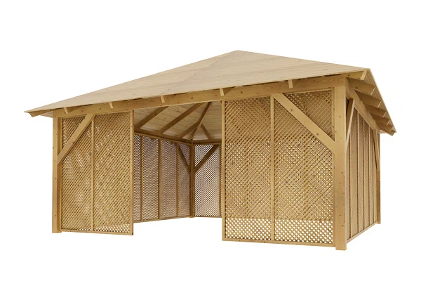 Dřevěná pergola Altán Kuba Maxi+Milano 490x490