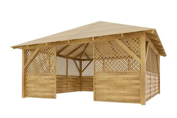 Dřevěná pergola Altán Kuba Maxi+Rimini 490x490