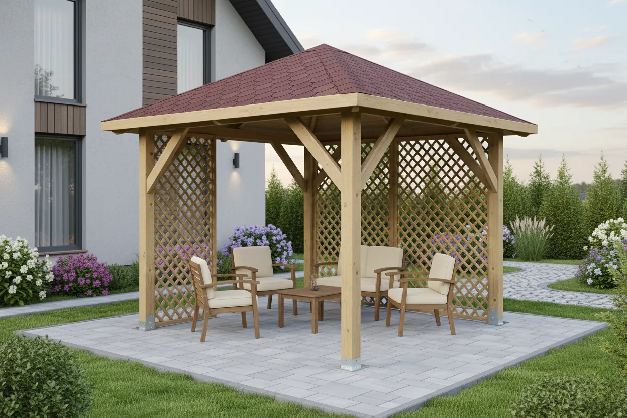 Dřevěná pergola Altán Borneo+Ester 265x265