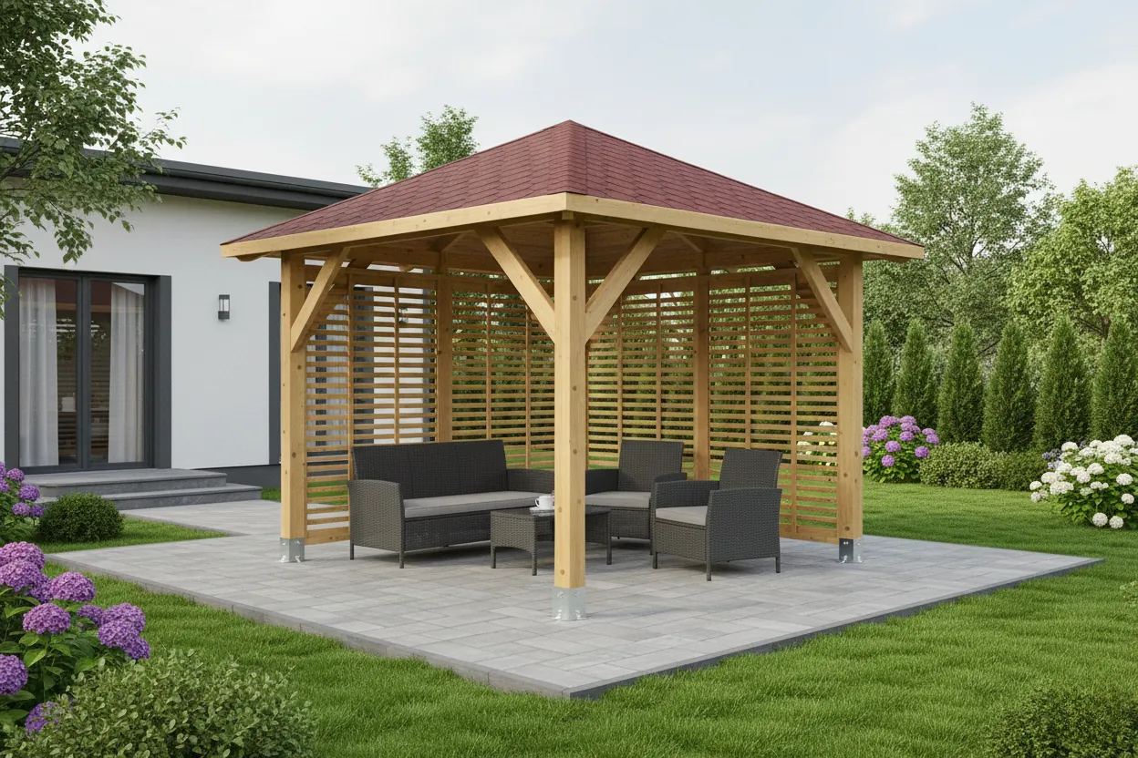 Dřevěná pergola Altán Borneo+Italia 265x265