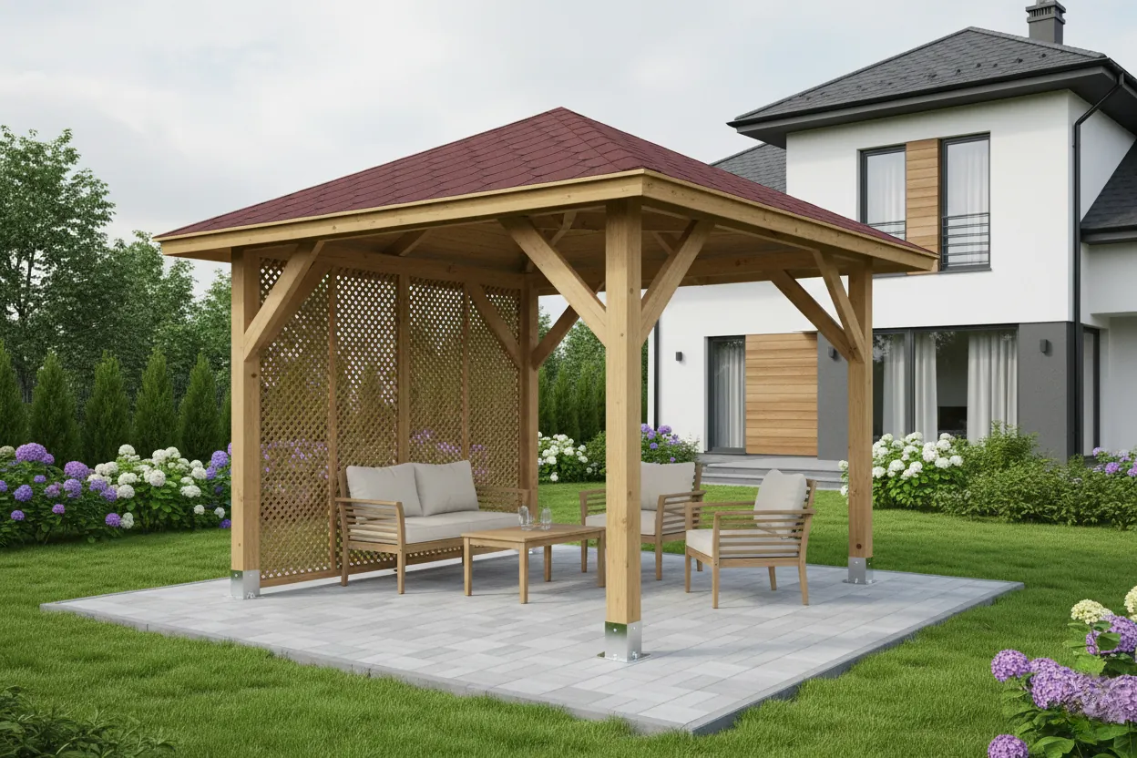 Dřevěná pergola Altán Borneo+Milano 265x265