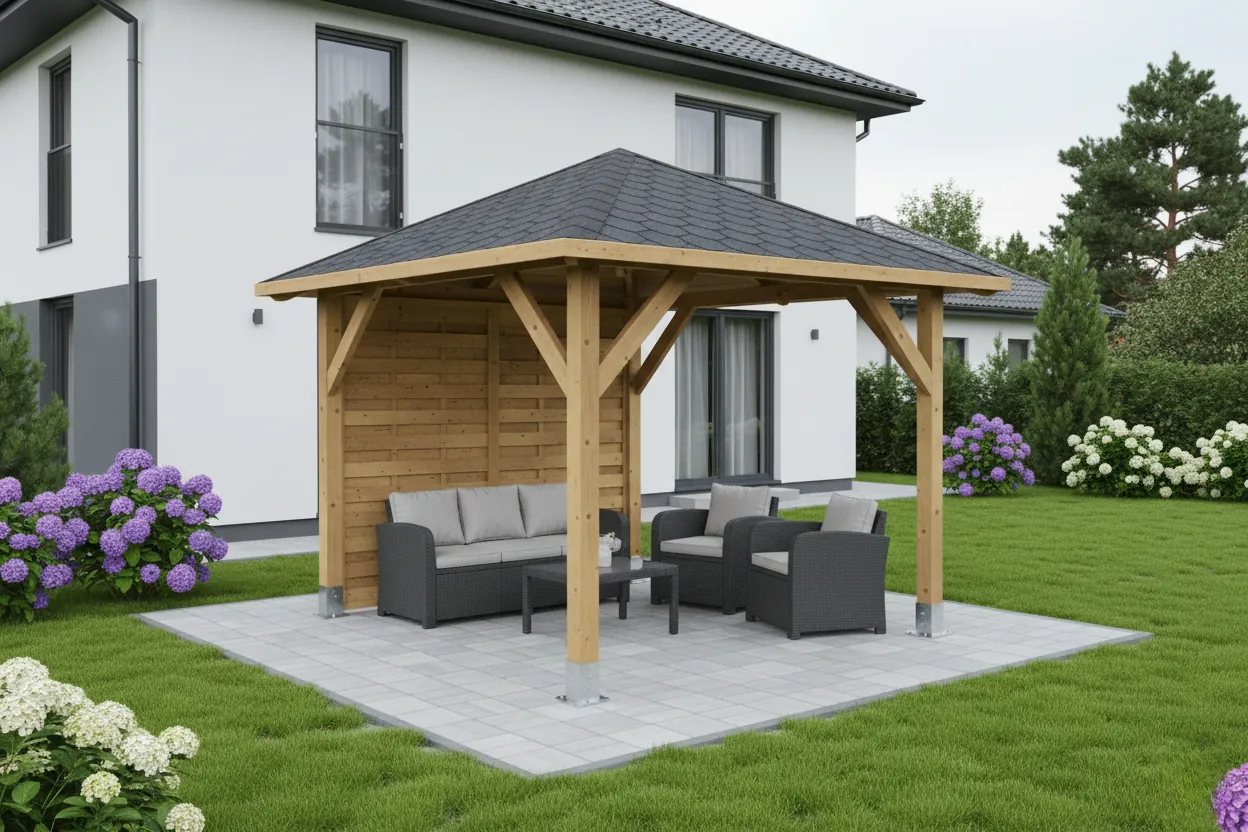 Dřevěná pergola Altán Borneo+Roma 265x265