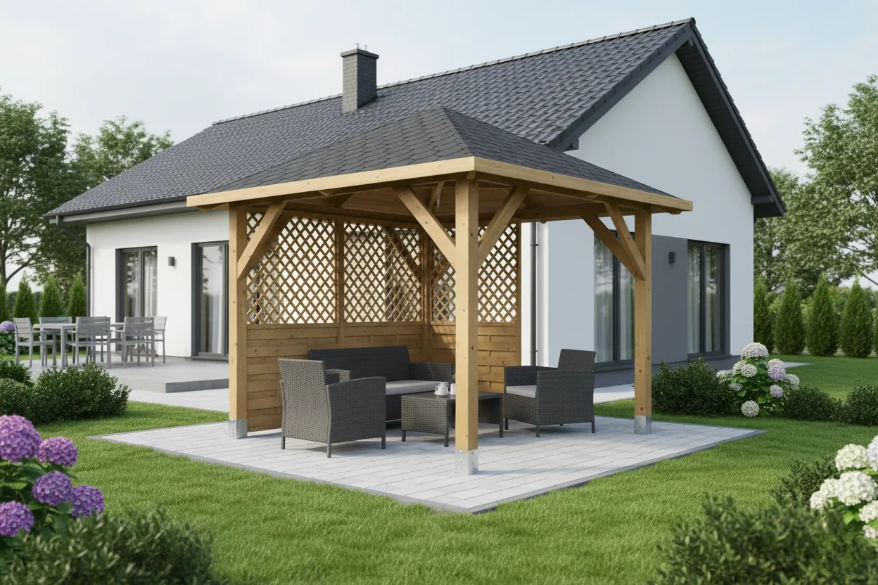 Dřevěná pergola Altán Borneo+Rimini 265x265