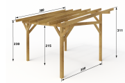 Dřevěná pergola Classico volně stojící hloubka od 300 cm - BSH 