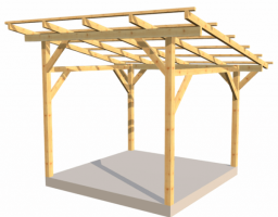 Dřevěná pergola Classico volně stojící hloubka od 350 cm - BSH