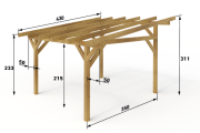Dřevěná pergola Classico volně stojící hloubka od 350 cm - BSH