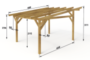 Dřevěná pergola Classico volně stojící hloubka od 400 cm - BSH