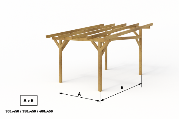 Dřevěná pergola Classico volně stojící hloubka od 450 - BSH 