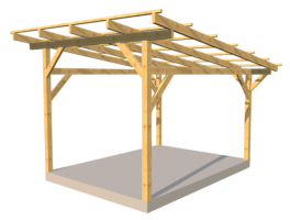 Dřevěná pergola Classico volně stojící hloubka od 450 cm - BSH 