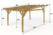 Dřevěná pergola Classico volně stojící hloubka od 500 cm - BSH