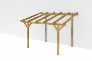 Dřevěná pergola ke zdi domu Classico hloubka od 300 cm - BSH