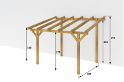 Dřevěná pergola ke zdi domu Classico hloubka od 300 cm - BSH