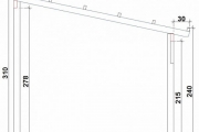 Dřevěná pergola ke zdi domu Classico hloubka od 300 cm - BSH