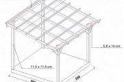 Dřevěná pergola ke zdi domu Classico hloubka od 300 cm - sklon 12°