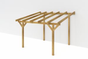 Dřevěná pergola ke zdi domu Classico hloubka od 350 cm - BSH