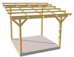 Dřevěná pergola ke zdi domu Classico hloubka od 350 cm - BSH