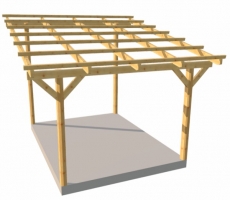 Dřevěná pergola ke zdi domu Classico hloubka od 400 cm - BSH
