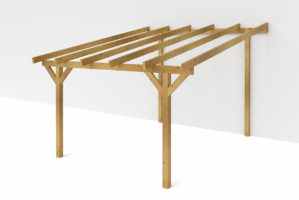 Dřevěná pergola ke zdi domu Classico hloubka od 450 cm - BSH