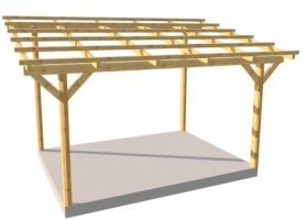 Dřevěná pergola ke zdi domu Classico hloubka od 450 cm - BSH