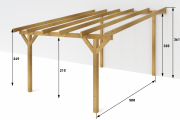 Dřevěná pergola ke zdi domu Classico hloubka od 500 cm - BSH