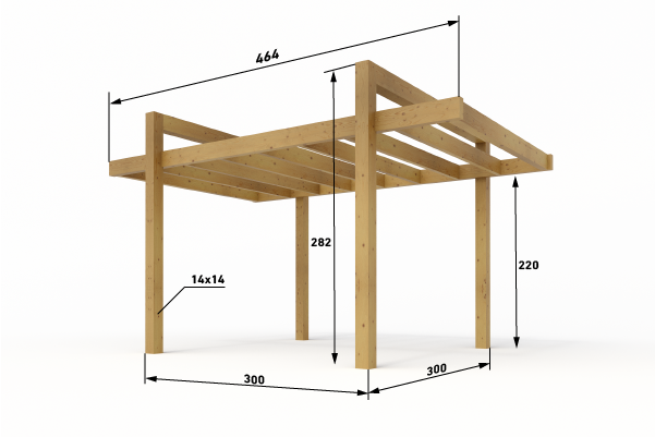 Dřevěná pergola Portal 300x300 cm