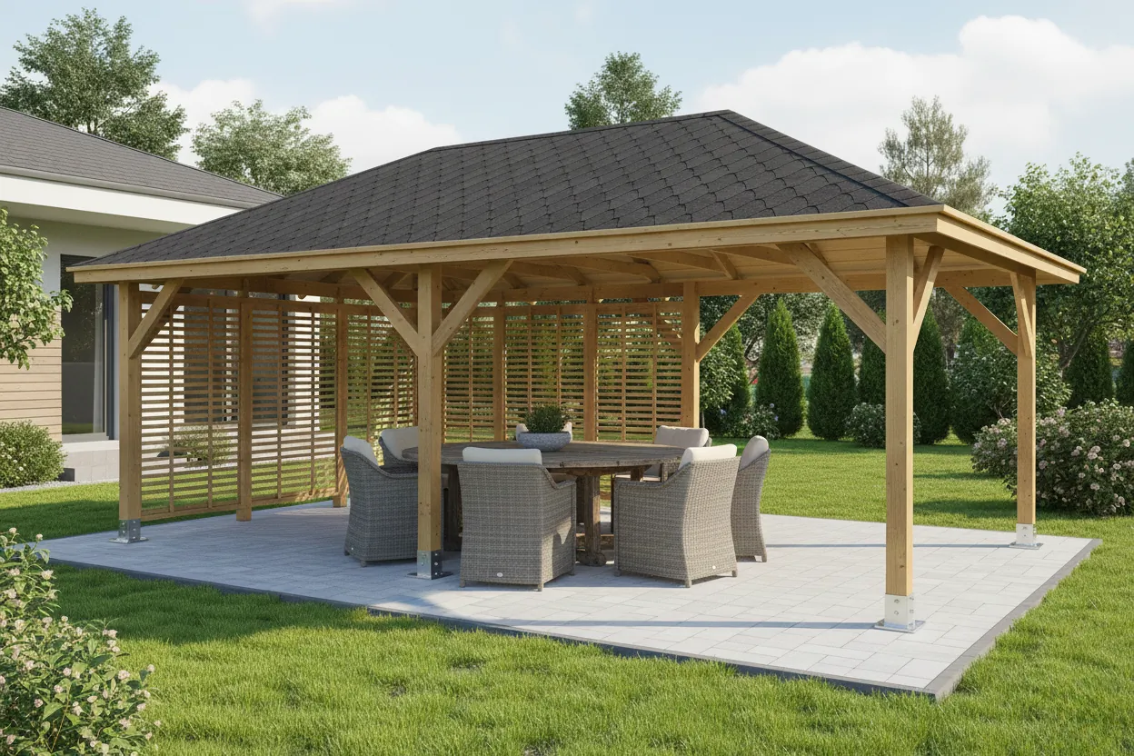 Dřevěná pergola Altán Viktoria XXL+Italia 390x640