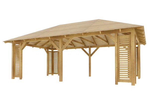 Dřevěná pergola Altán Viktoria XXL+Verona 390x640